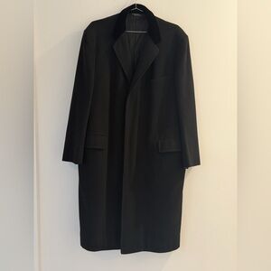 1963 Bespoke Wool Chesterfield Overcoat Velvet Collar Ying Tai Hong Kong Tailor